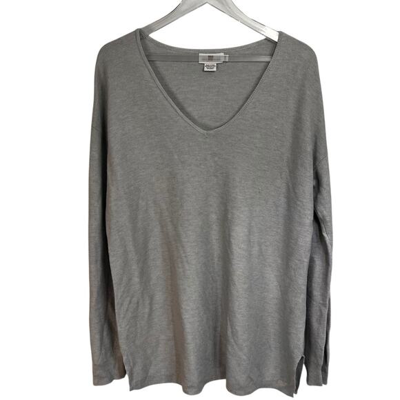 Vineyard Vines | Women’s XL | Vneck Gray Pullover Sweater | Light Wool Blend - Picture 3 of 6